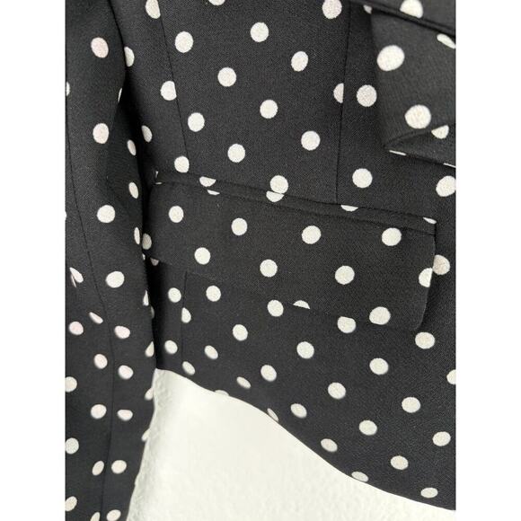 Forever 21 Cropped Blazer Womens Size S BlackWhite Polka Dot Gorpcore Officewear - Picture 4 of 11